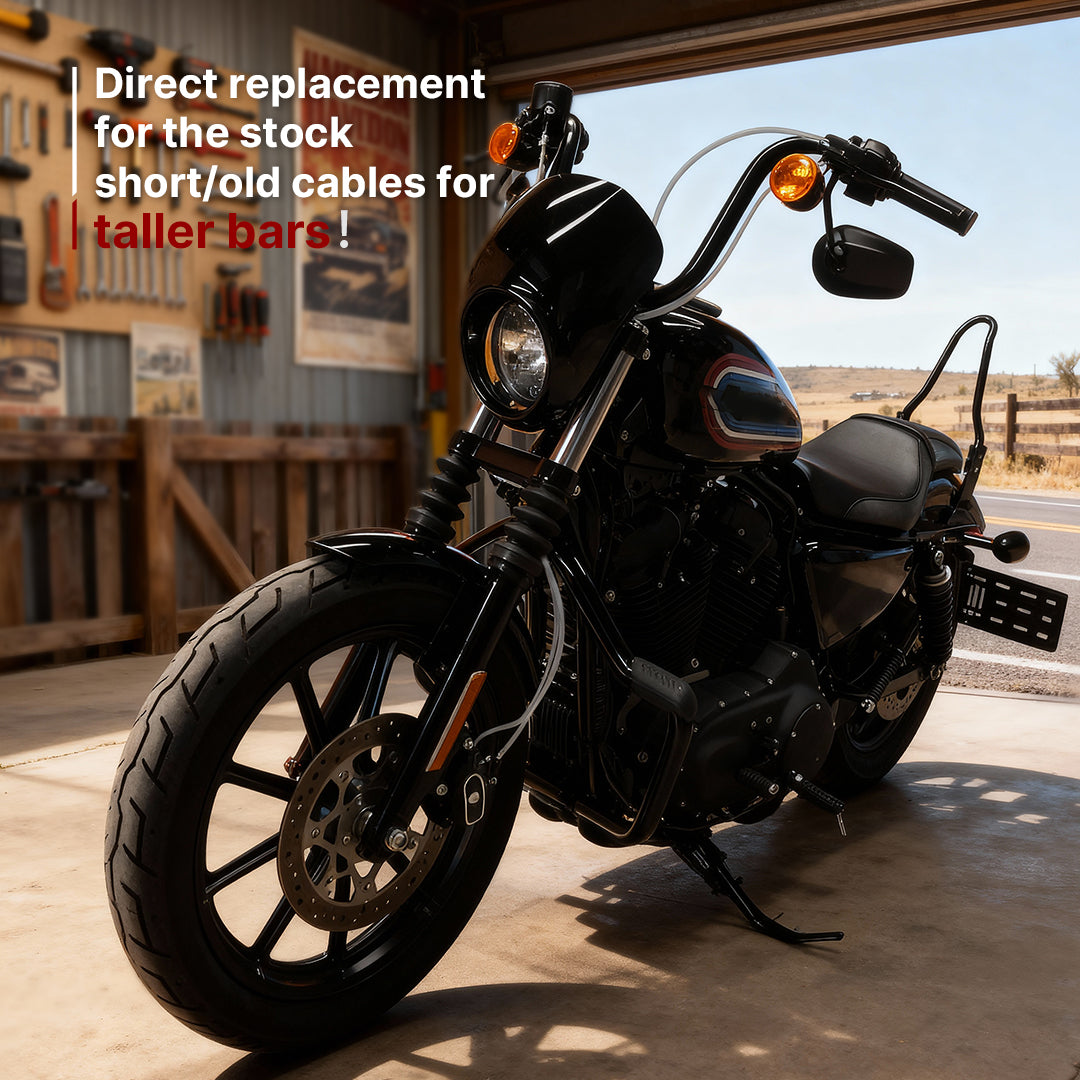 12/14/16 inch Ape Hanger Extension Cables Kit for 2014-2024 Harley Sportster XL