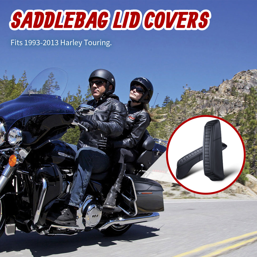 Saddlebag Lid Microfiber Leather Covers for 1993-2013 Harley Touring