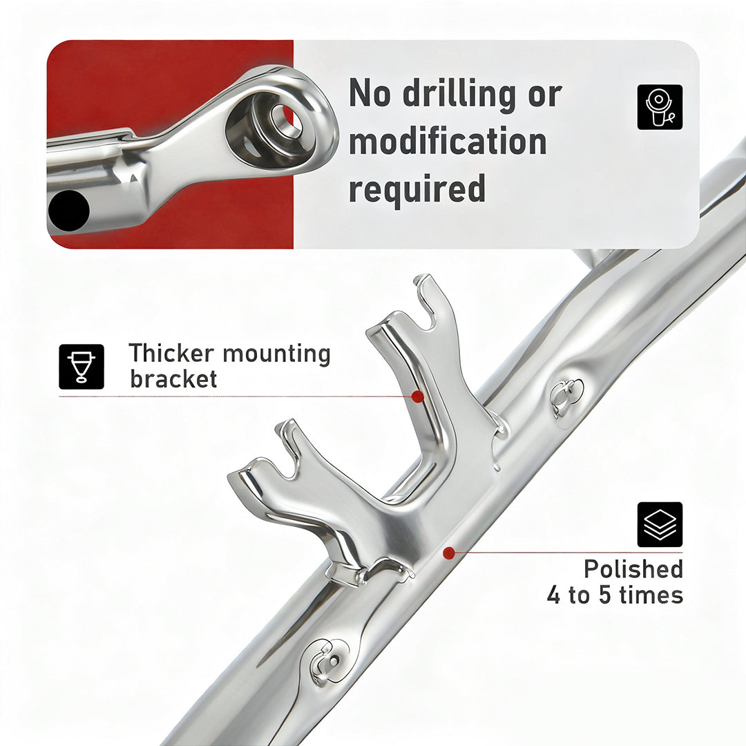 Universal Front Engine Guard Highway Peg Two-Step Crash Bar for 2014-Later Harley Touring