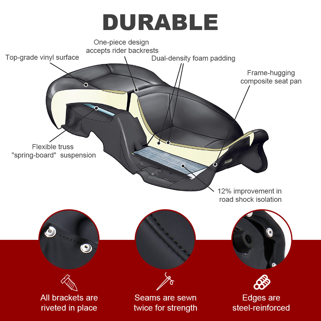 One-Piece Deluxe Seat for 1997-2007 Harley Touring