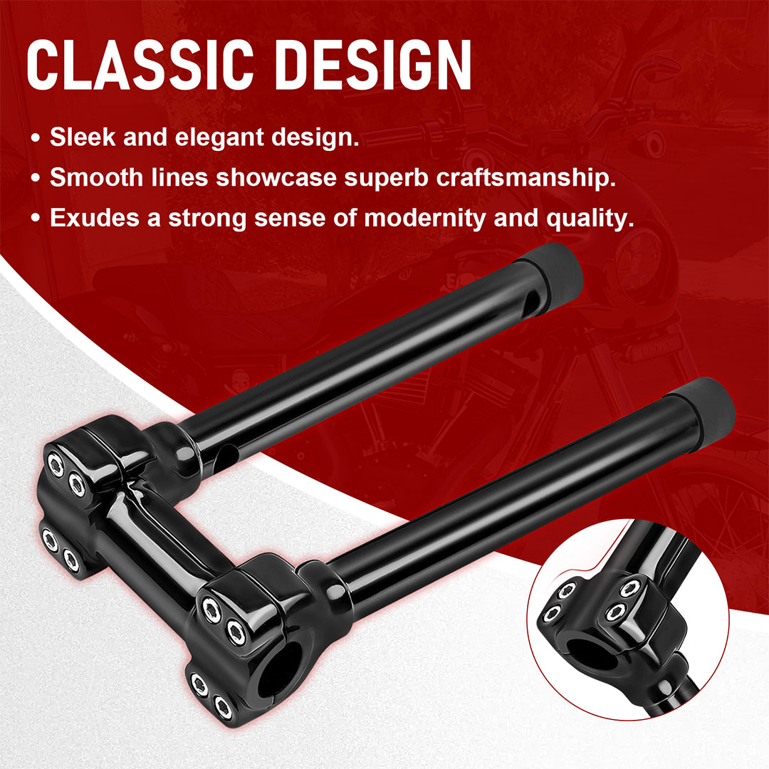 12/14 inch Rise One-Piece Handlebar Riser Top Clamp Kit for Harley Dyna/Softail/Sportster
