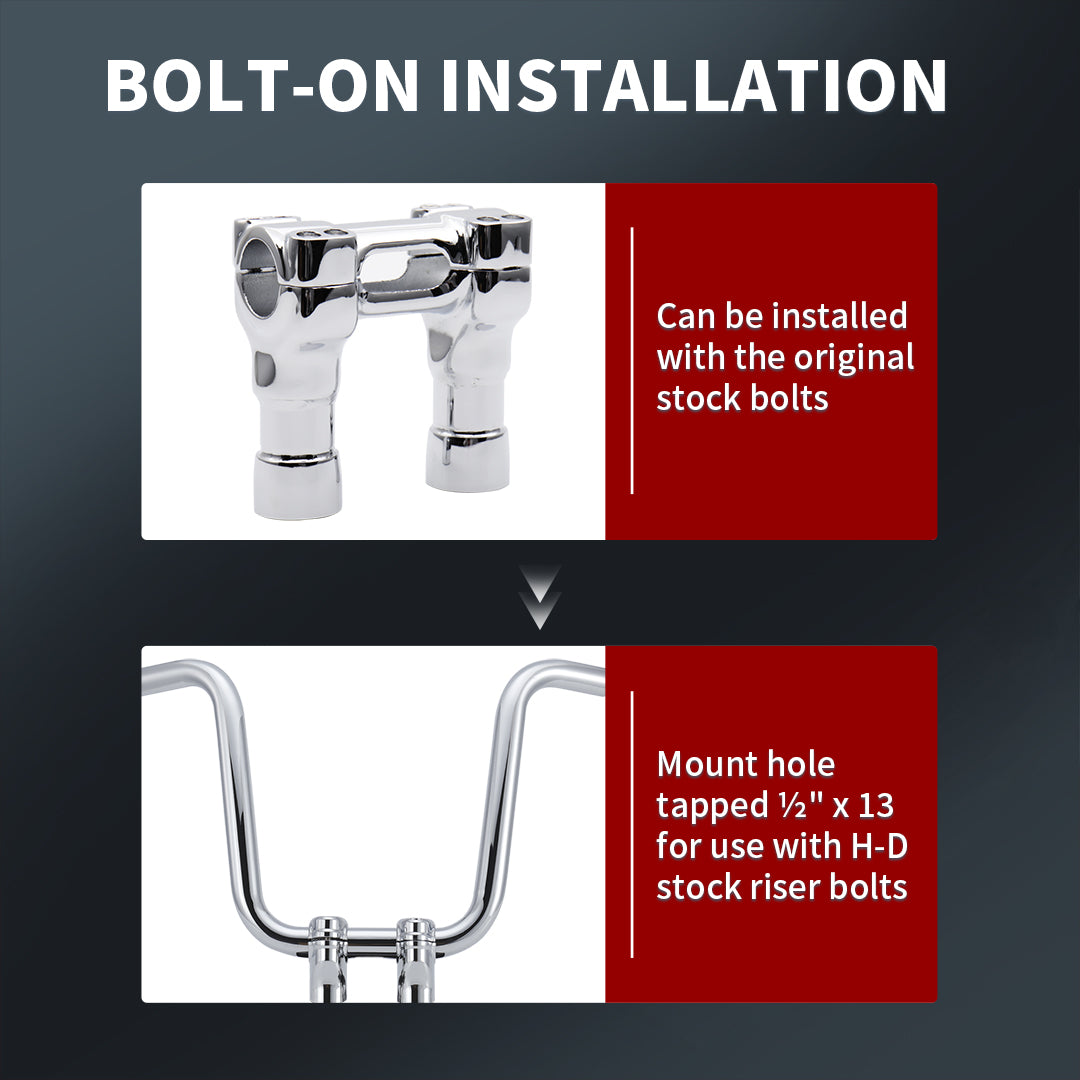 4/8/10/14 Inch Handlebar Risers for Harley Dyna/Softail/Sportster