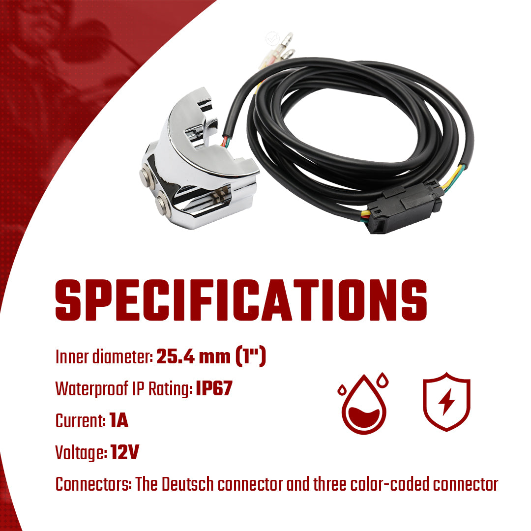 1" Handlebar Switch Motorcycle Air Ride Suspension Control Kit for Harley Dyna/V-Rod/Touring/Sportster with AERO, AERO-A