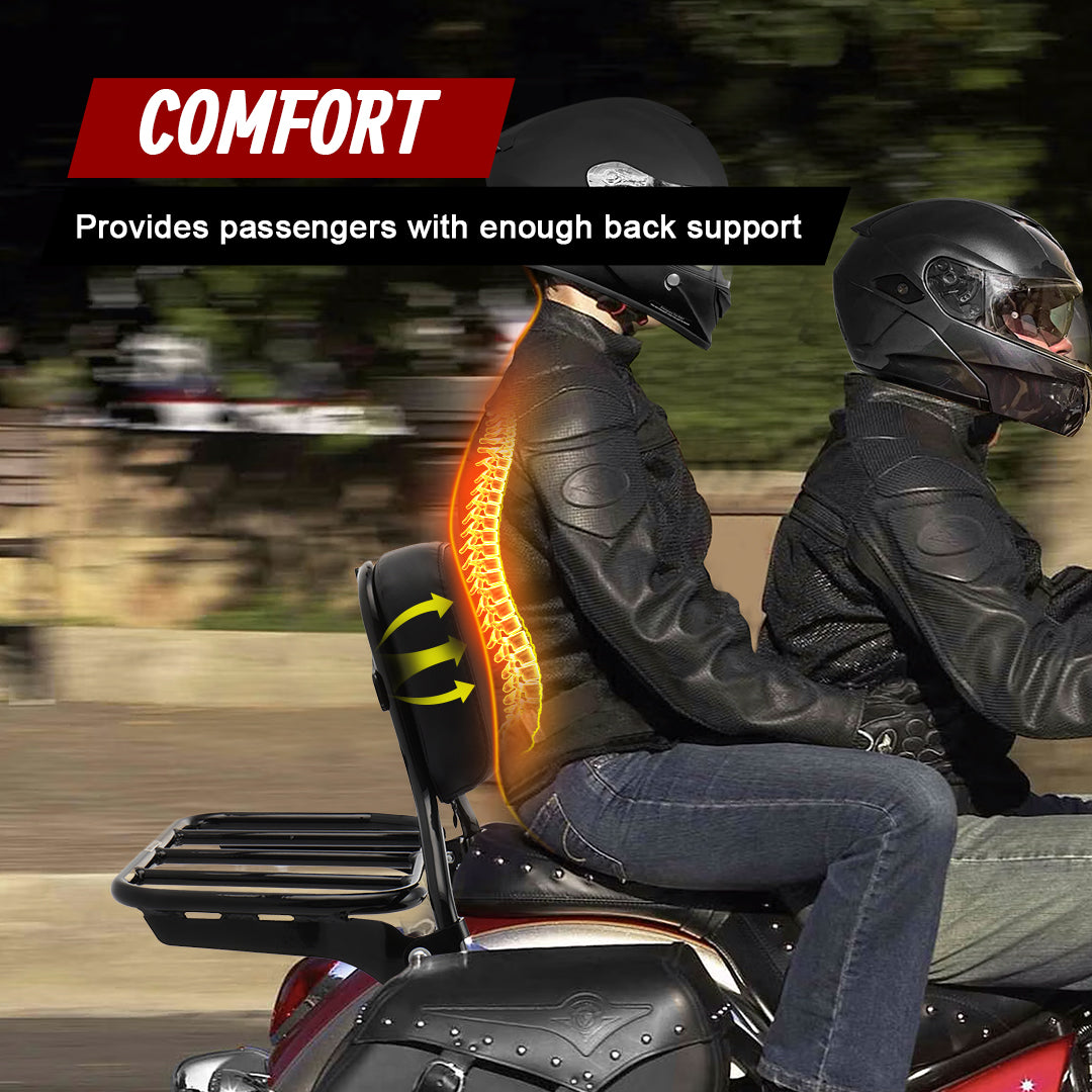 Detachable Backrest Sissy Bar with Luggage Rack for Harley 2018-Later Softail
