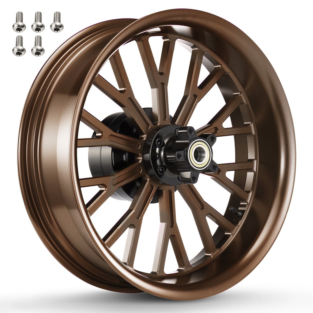 Rear Wheel Fat Spokes One-Piece CNC Machined Wheel Rim with Spacer 18"x5.5" for Harley Touring 2008-Later Street Glide/Road Glide/Road King/Electra Glide