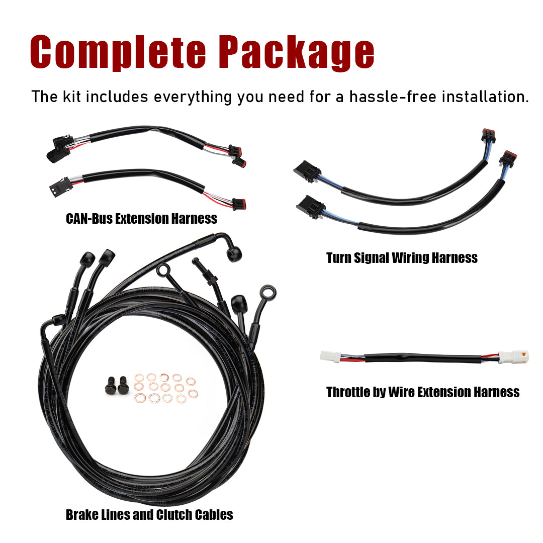 For Harley Touring 2017-2020 Handlebar Extended Cable Kits with ABS
