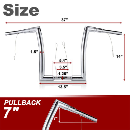 1-1/2 Inch Fat Handlebar for Harley Touring Road Glide 2015-2023