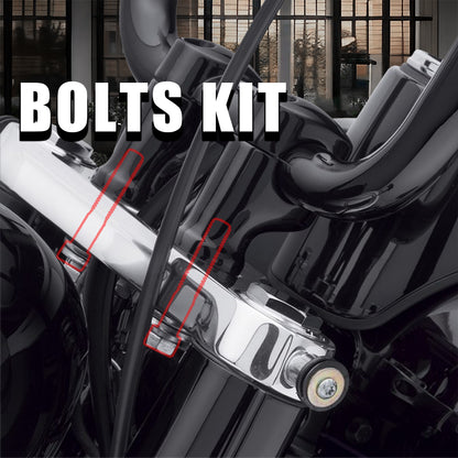 1/2"-13 Handlebar Riser Bolts Kit with Washers and Riser Bushing Covers for Harley