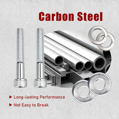 1/2"-13 Handlebar Riser Bolts Kit with Washers and Riser Bushing Covers for Harley