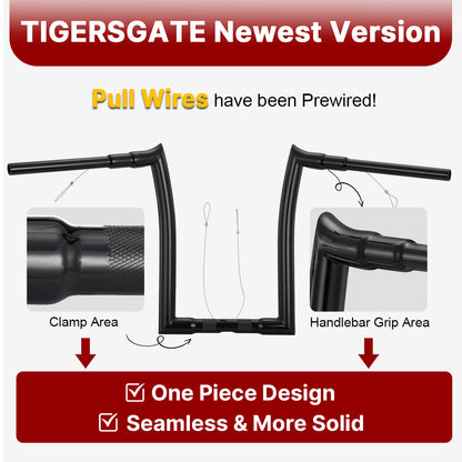 1.5 Inch Fat Meathook Handlebars Ape Hangers for Harley Touring 2023-Later With ABS