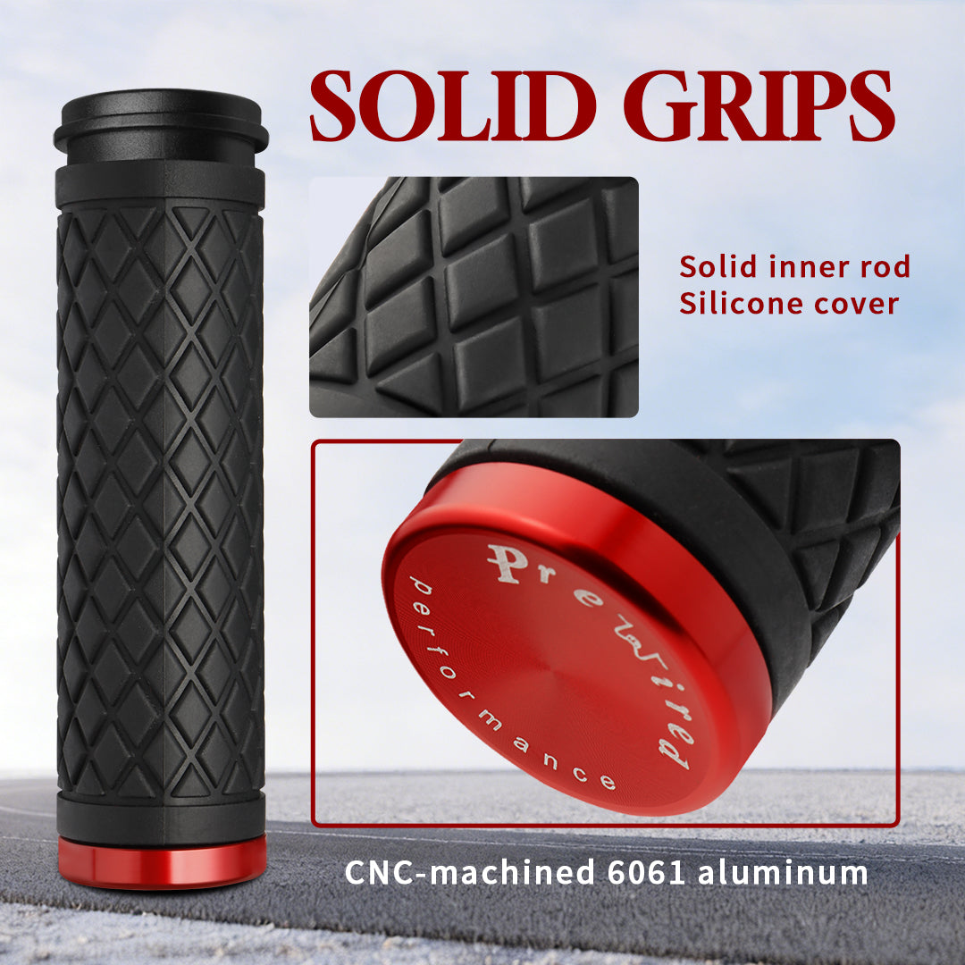 1" Handlebar Grips CNC 6061 Aluminum Electronic Throttle Hand Grip for Harley 2008-2024 Touring Softail Dyna with Rear Cap
