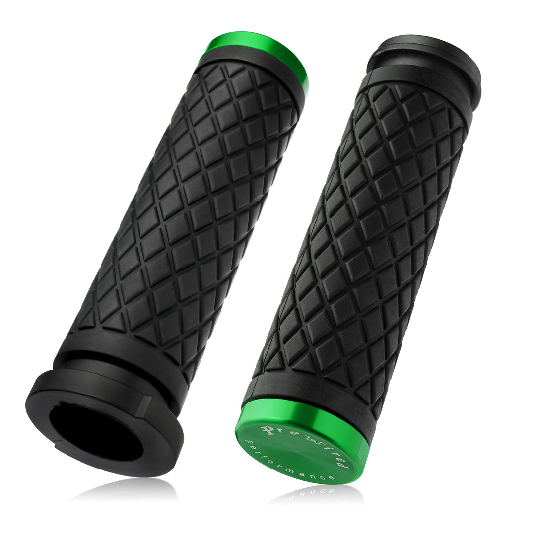 1" Handlebar Grips CNC 6061 Aluminum Electronic Throttle Hand Grip for Harley 2008-2024 Touring Softail Dyna with Rear Cap