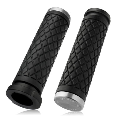 1" Handlebar Grips CNC 6061 Aluminum Electronic Throttle Hand Grip for Harley 2008-2024 Touring Softail Dyna with Rear Cap