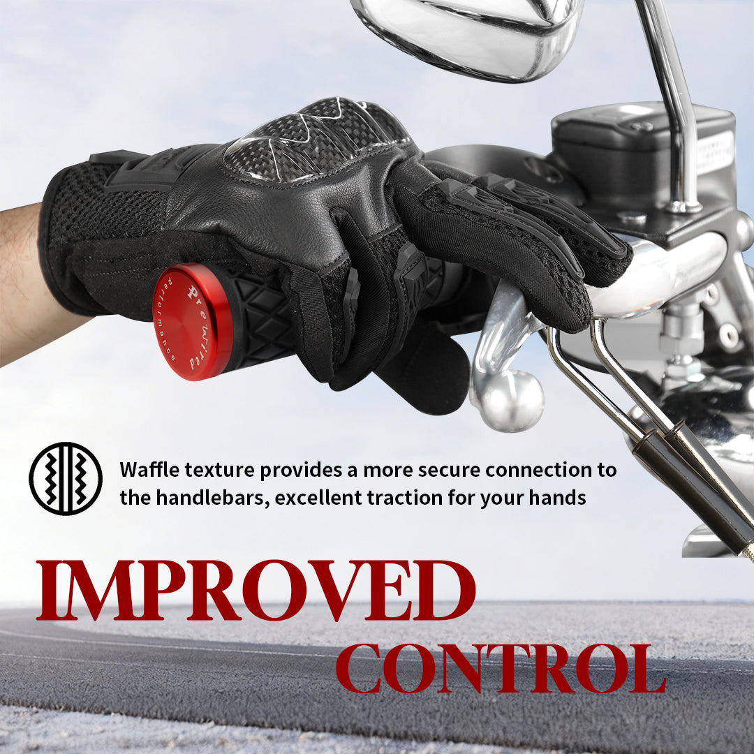 1" Handlebar Grips CNC 6061 Aluminum Electronic Throttle Hand Grip for Harley 2008-2024 Touring Softail Dyna with Rear Cap
