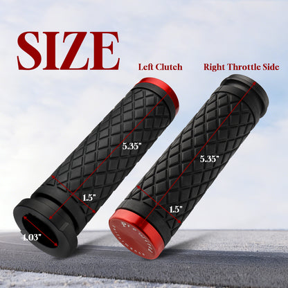 1" Handlebar Grips CNC 6061 Aluminum Electronic Throttle Hand Grip for Harley 2008-2024 Touring Softail Dyna with Rear Cap