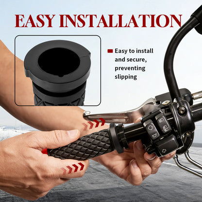 1" Handlebar Grips CNC 6061 Aluminum Electronic Throttle Hand Grip for Harley 2008-2024 Touring Softail Dyna with Rear Cap