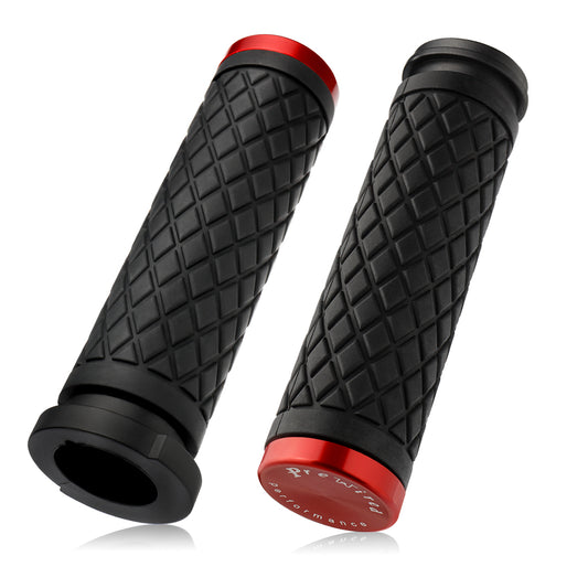 1" Handlebar Grips CNC 6061 Aluminum Electronic Throttle Hand Grip for Harley 2008-2024 Touring Softail Dyna with Rear Cap
