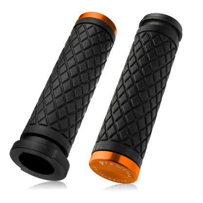 1" Handlebar Grips CNC 6061 Aluminum Electronic Throttle Hand Grip for Harley 2008-2024 Touring Softail Dyna with Rear Cap