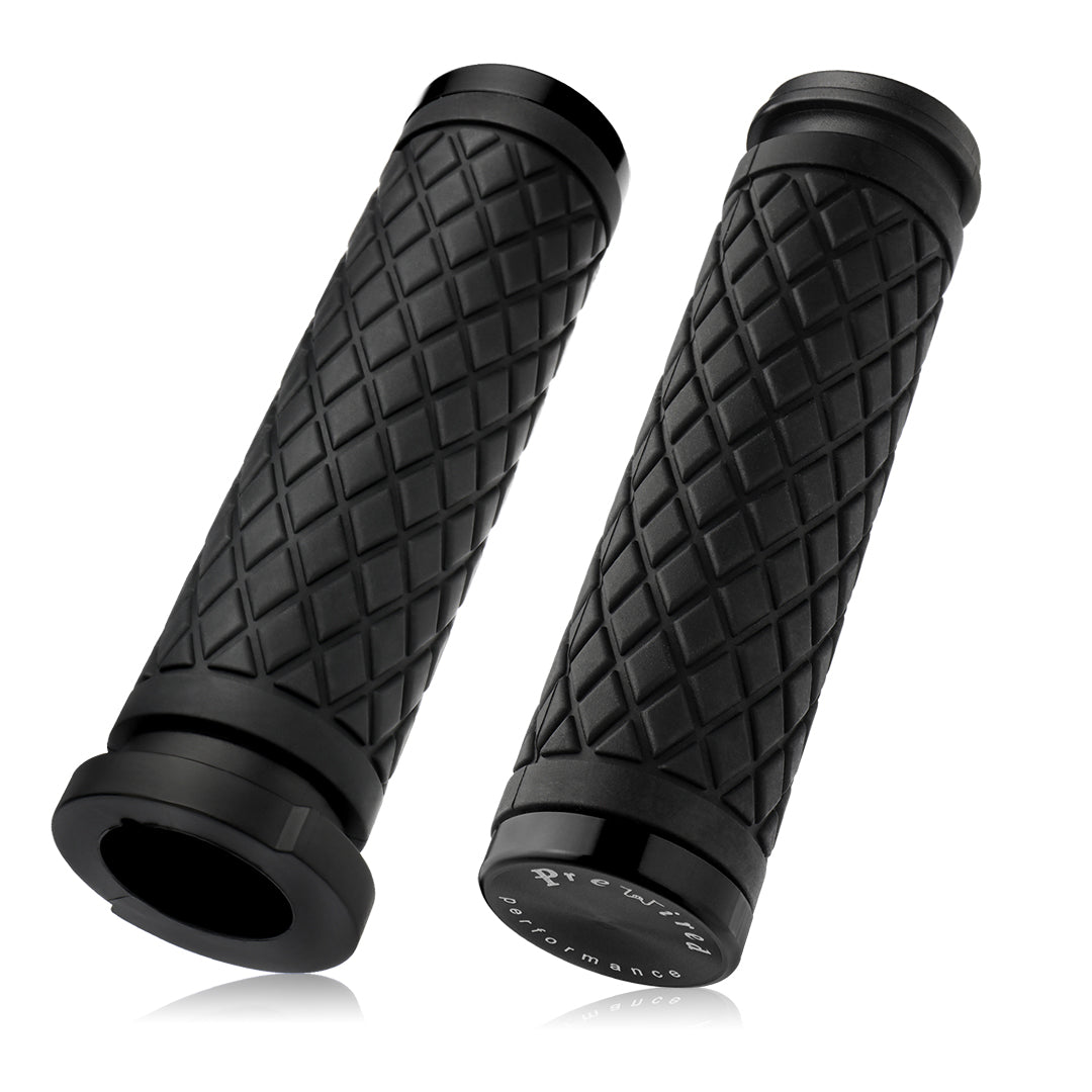 1" Handlebar Grips CNC 6061 Aluminum Electronic Throttle Hand Grip for Harley 2008-2024 Touring Softail Dyna with Rear Cap