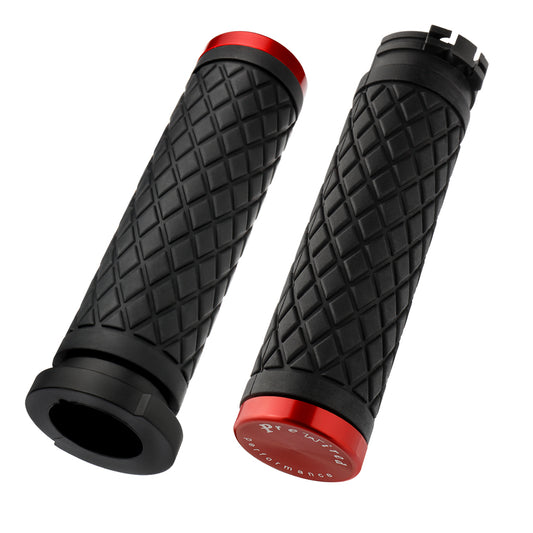 1 Inch Hand Grips Silicone for Harley 1995-2017 Pull Cable Throttle with  CNC 6061 Aluminum end Caps