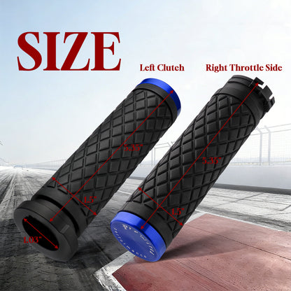 1 Inch Hand Grips Silicone for Harley 1995-2017 Pull Cable Throttle with  CNC 6061 Aluminum end Caps