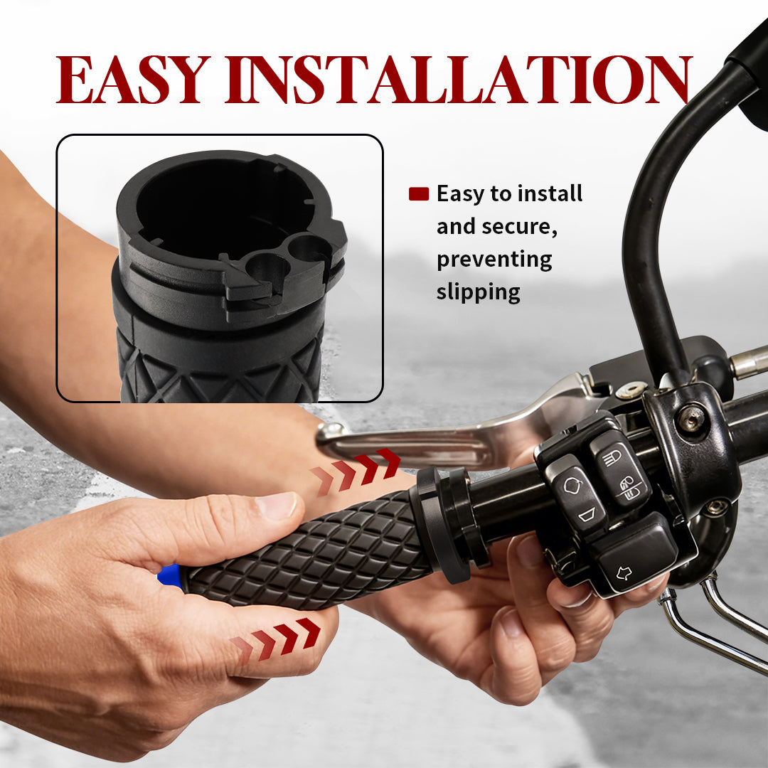 1 Inch Hand Grips Silicone for Harley 1995-2017 Pull Cable Throttle with  CNC 6061 Aluminum end Caps