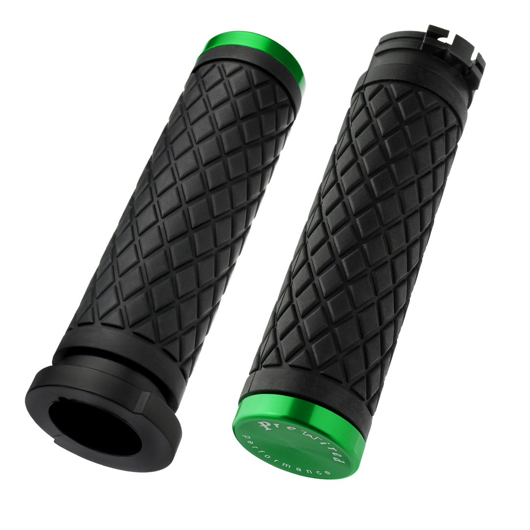 1 Inch Hand Grips Silicone for Harley 1995-2017 Pull Cable Throttle with  CNC 6061 Aluminum end Caps