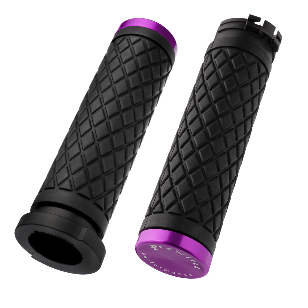 1 Inch Hand Grips Silicone for Harley 1995-2017 Pull Cable Throttle with  CNC 6061 Aluminum end Caps