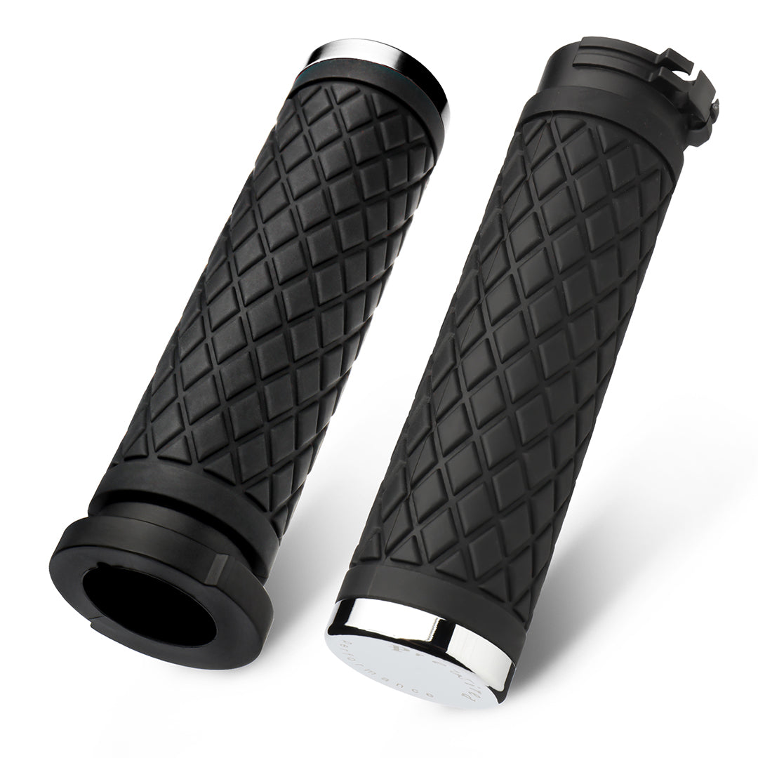 1 Inch Hand Grips Silicone for Harley 1995-2017 Pull Cable Throttle with  CNC 6061 Aluminum end Caps