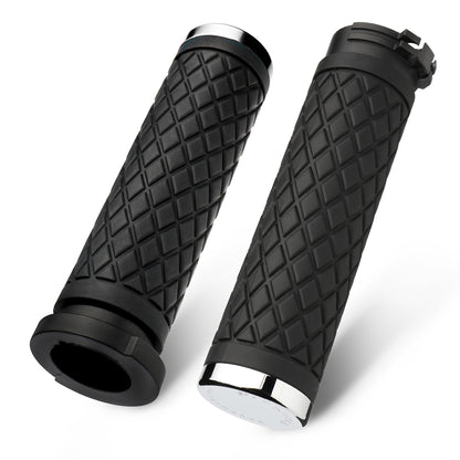 1 Inch Hand Grips Silicone for Harley 1995-2017 Pull Cable Throttle with  CNC 6061 Aluminum end Caps