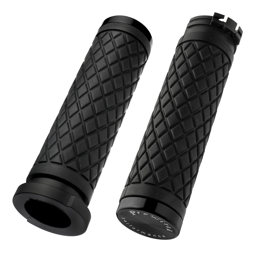 1 Inch Hand Grips Silicone for Harley 1995-2017 Pull Cable Throttle with  CNC 6061 Aluminum end Caps