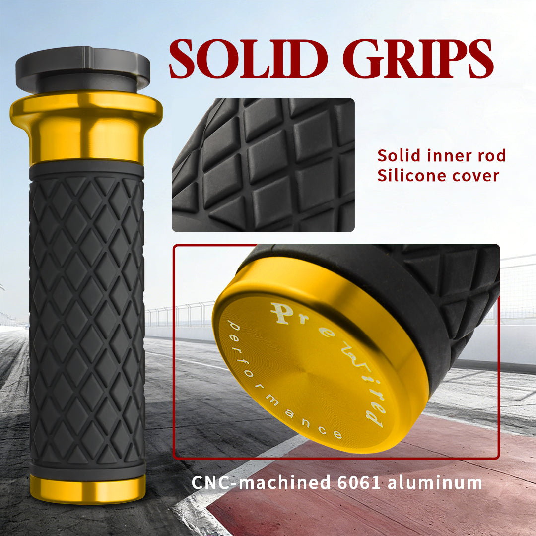 1 Inch Hand Grips Silicone for Harley 1995-2017 Pull Cable Throttle with Rear End Caps