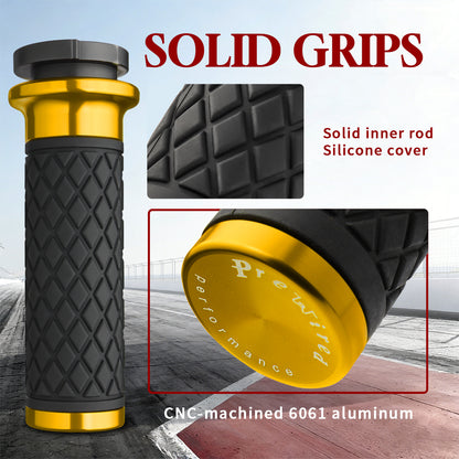 1 Inch Hand Grips Silicone for Harley 1995-2017 Pull Cable Throttle with Rear End Caps
