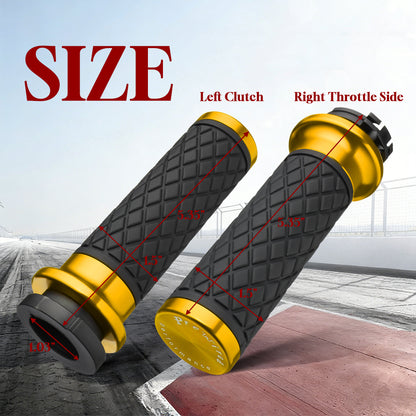 1 Inch Hand Grips Silicone for Harley 1995-2017 Pull Cable Throttle with Rear End Caps