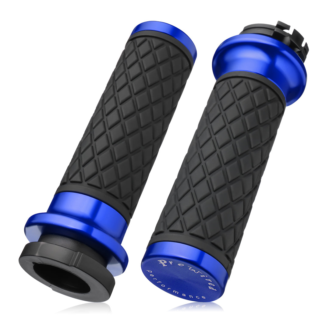 1 Inch Hand Grips Silicone for Harley 1995-2017 Pull Cable Throttle with Rear End Caps