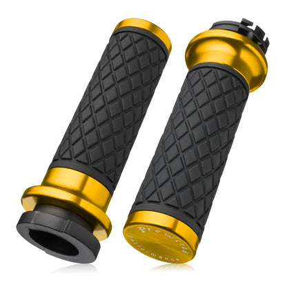 1 Inch Hand Grips Silicone for Harley 1995-2017 Pull Cable Throttle with Rear End Caps