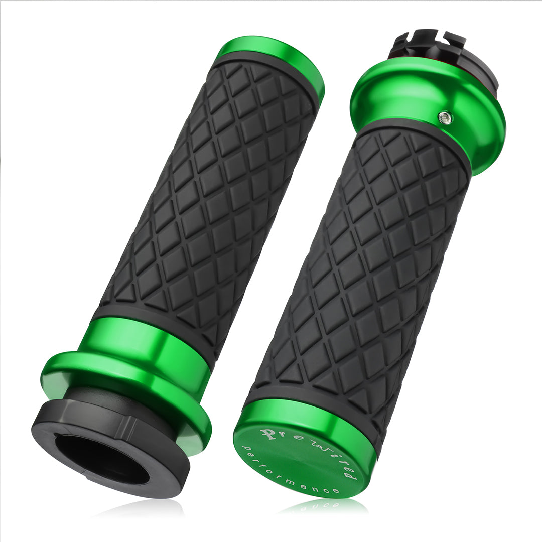 1 Inch Hand Grips Silicone for Harley 1995-2017 Pull Cable Throttle with Rear End Caps