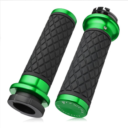 1 Inch Hand Grips Silicone for Harley 1995-2017 Pull Cable Throttle with Rear End Caps