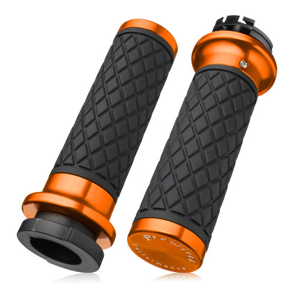 1 Inch Hand Grips Silicone for Harley 1995-2017 Pull Cable Throttle with Rear End Caps