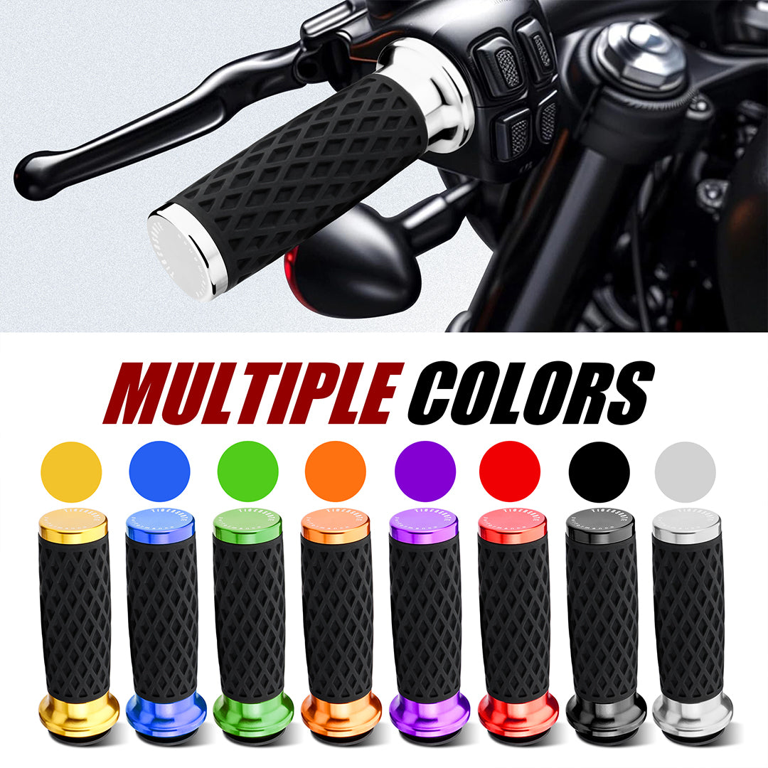 1 Inch Silicone Handlebar Grips with Rear End Cap for Harley Softail Street/Road Glide 2023-Later