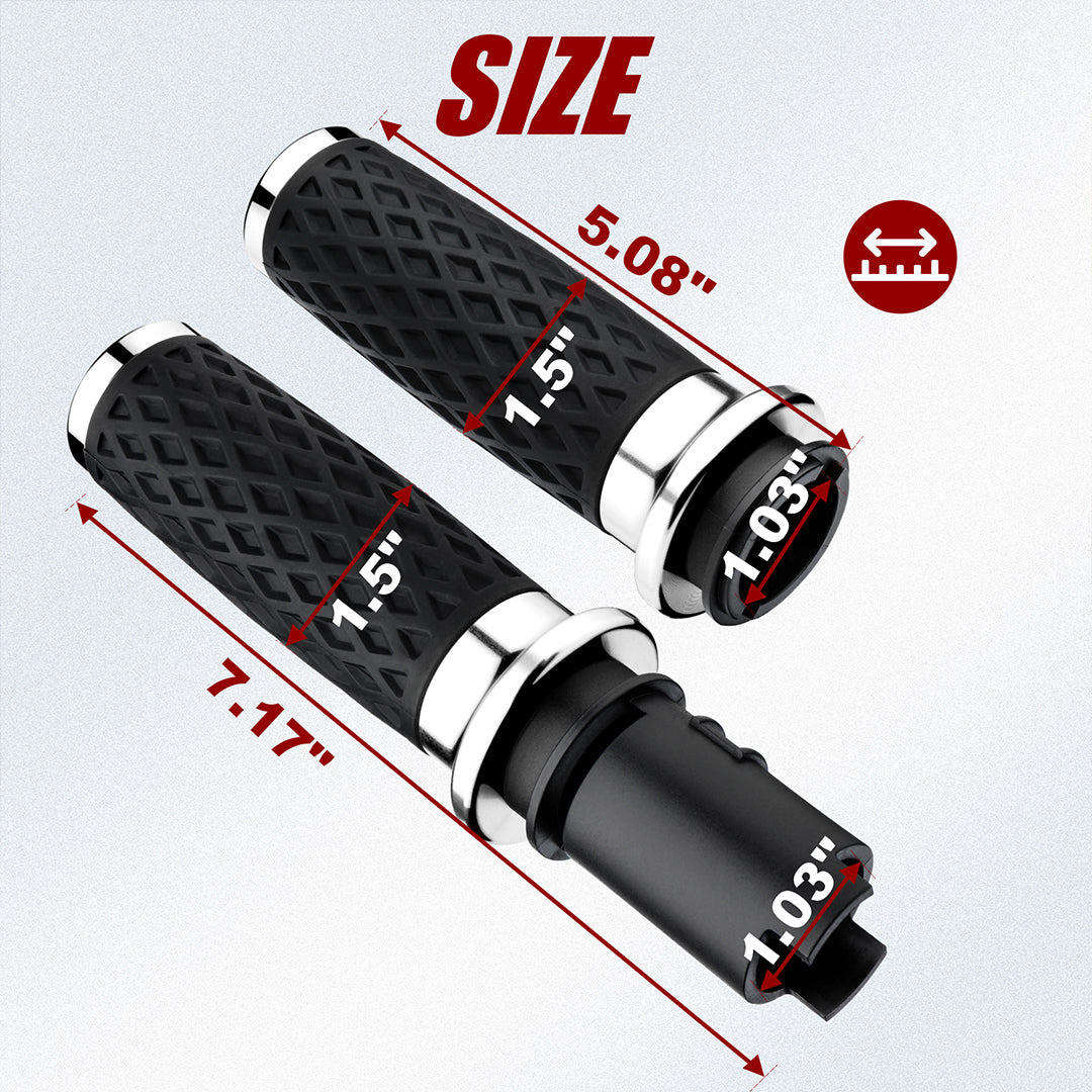 1 Inch Silicone Handlebar Grips with Rear End Cap for Harley Softail Street/Road Glide 2023-Later