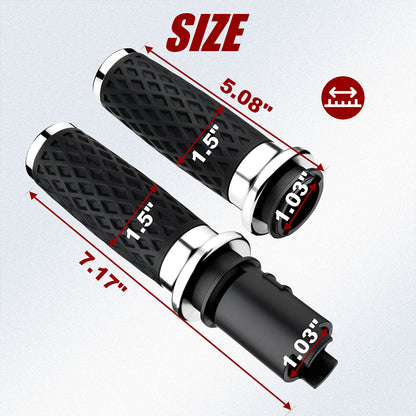 1 Inch Silicone Handlebar Grips with Rear End Cap for Harley Softail Street/Road Glide 2023-Later
