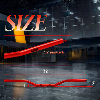 1" MX Style Handlebar 3" Rise CNC Aluminum Drag Bar For Harley Most Models