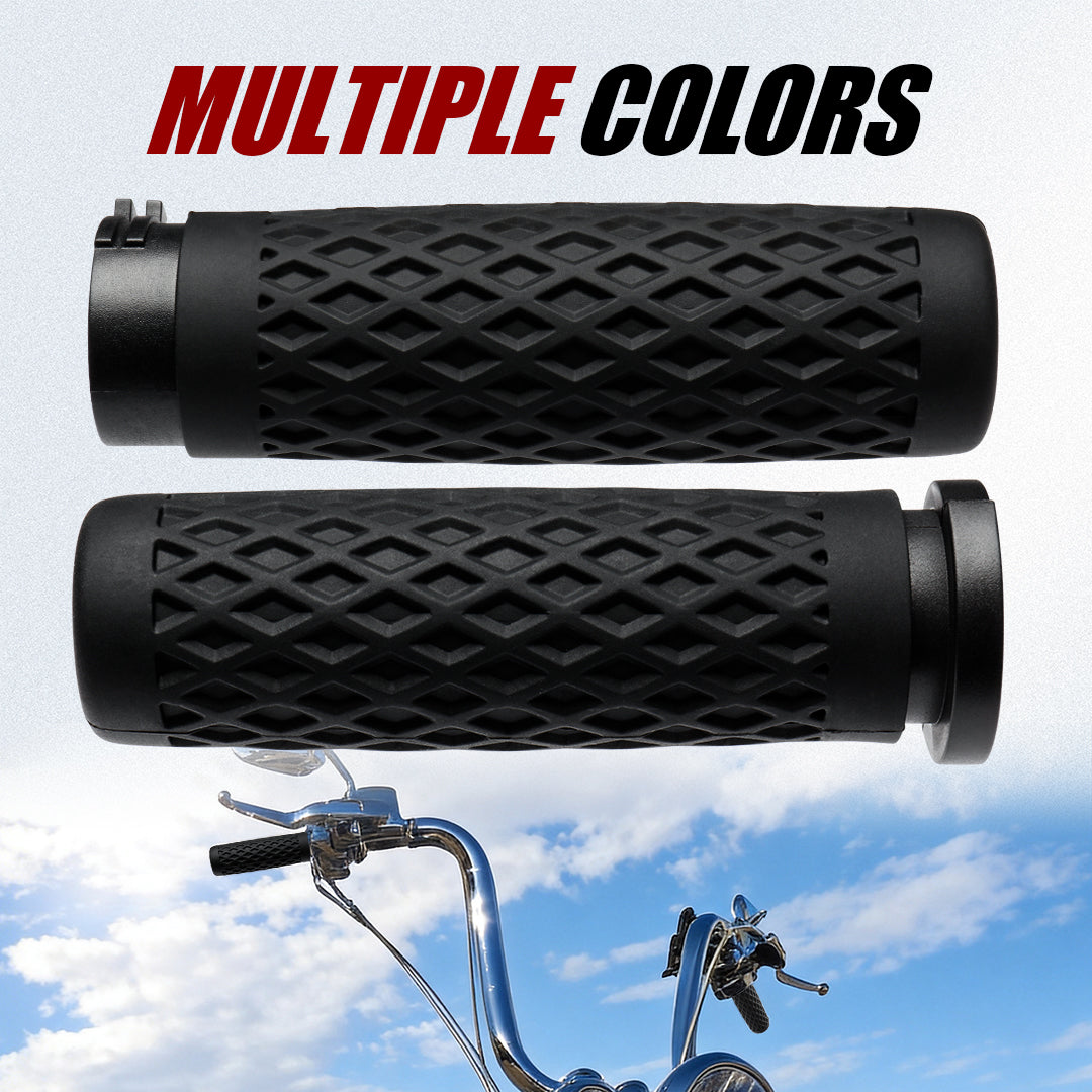 1" Silicone Handlebar Grips for Harley 2002-2017 V-Rod, 1996-Up Sportster XL, 1996-2007 Touring, 2008-2013 XR, 1996-2017 Dyna,1995-2015 Softail