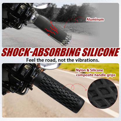1" Silicone Handlebar Grips for Harley 2023-later CVO Street/Road Glide, 2024-Up Road/Street Glide, FLTRXSTSE, 2025-Up FLHXU & Softail