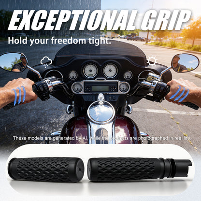 1" Silicone Handlebar Grips for Harley 2023-later CVO Street/Road Glide, 2024-Up Road/Street Glide, FLTRXSTSE, 2025-Up FLHXU & Softail