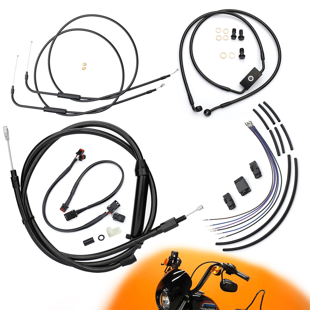 12/14/16 inch Ape Hanger Extension Cables Kit for 2014-2024 Harley Sportster XL