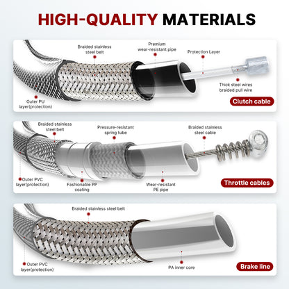 12/14/16 inch Ape Hanger Extension Cables Kit for 2014-2024 Harley Sportster XL