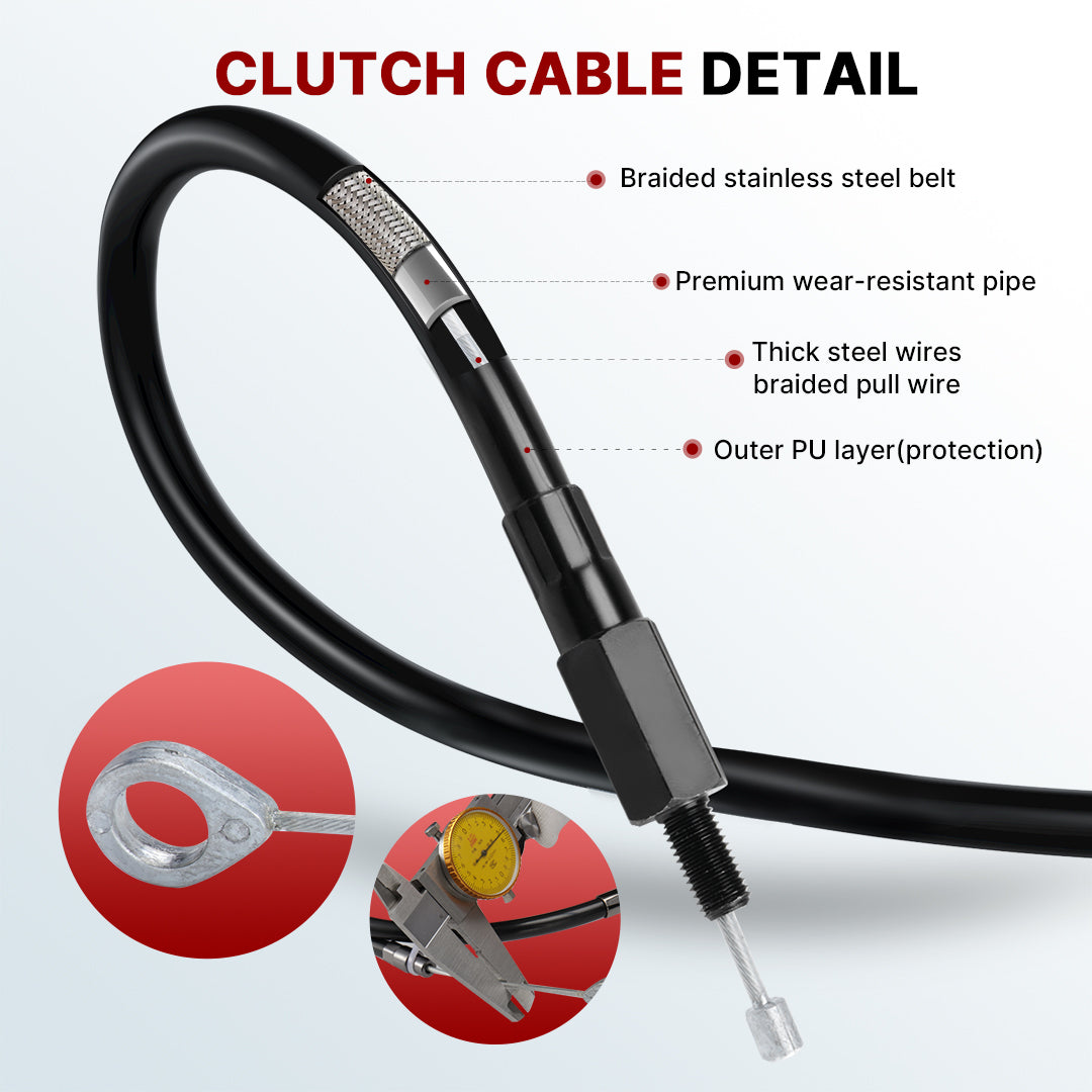 12/14/16 Inch Ape Hangers Cables Handlebar Extended Brake Line & Clutch Cable & CAN-Bus & TBW for Harley Touring 2008-2013 Without ABS