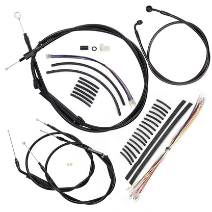 12/14/16 Inch Handlebar Extended Cables Kit for Harley Dyna Softail 2007-2011 without ABS